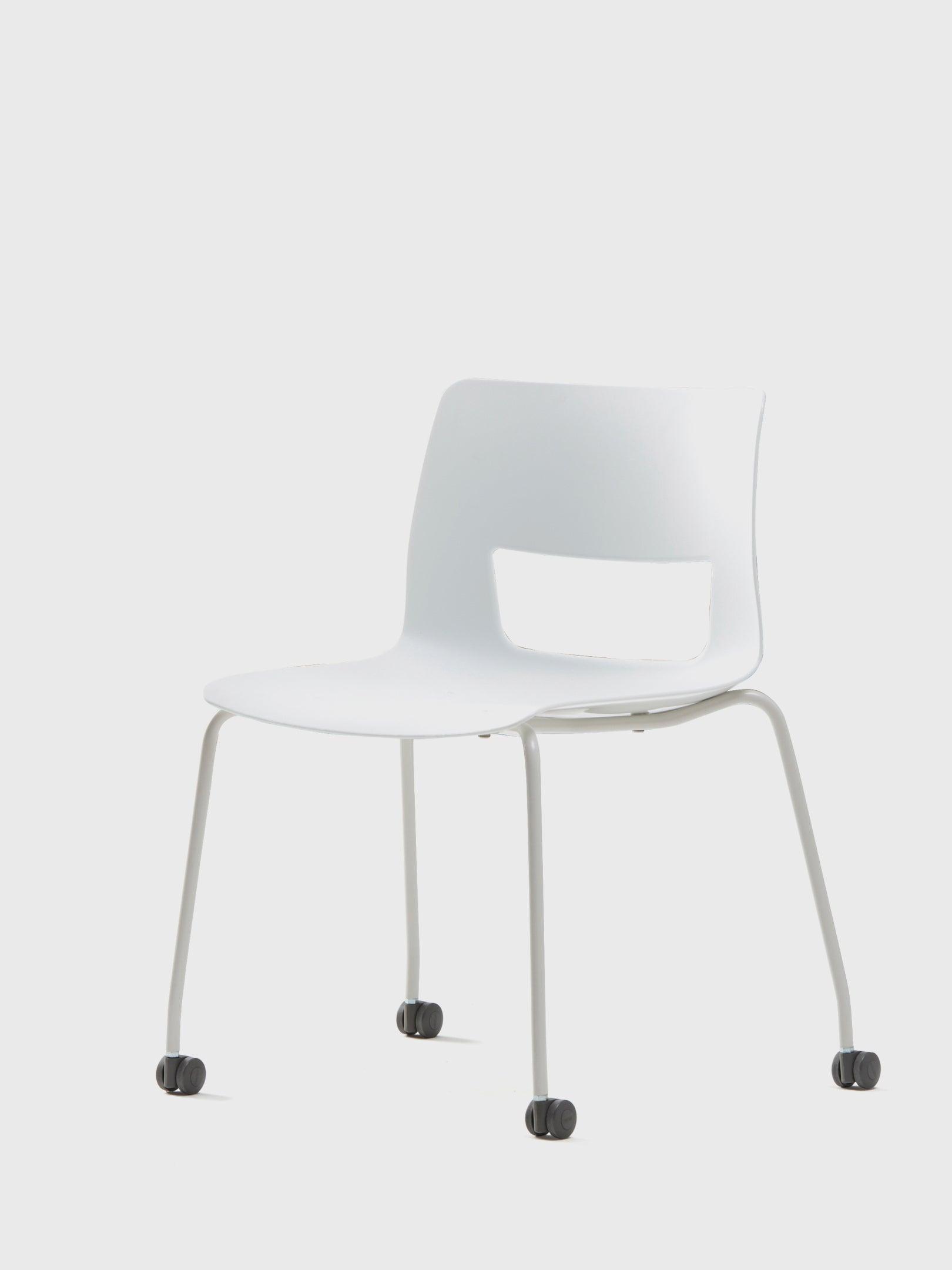 BUTTON 4-Leg / Castors, Plastic, White