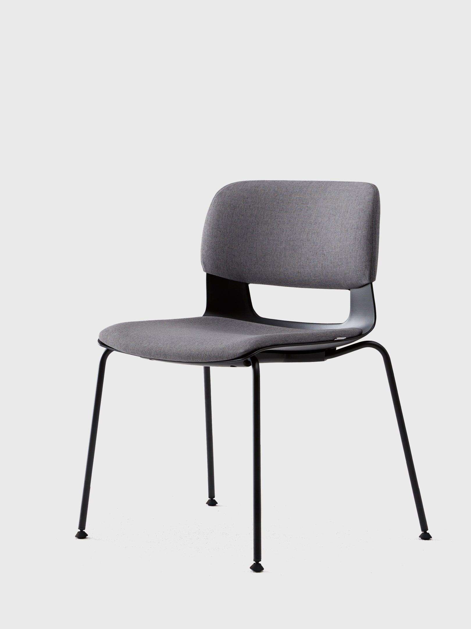 BUTTON 4-Leg / Glides, Fabric, Black / Cool Grey