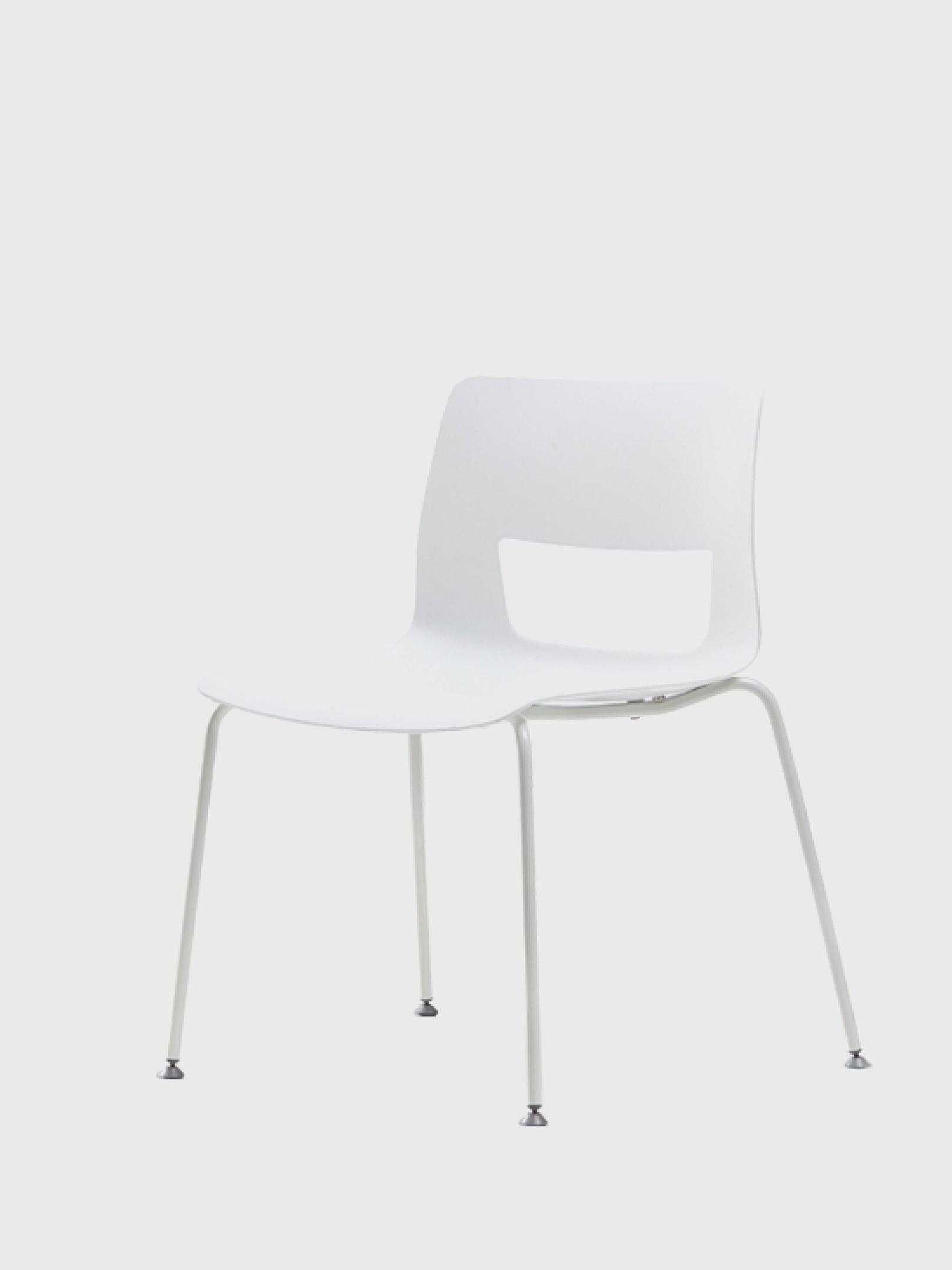 BUTTON 4-Leg / Glides, Plastic, White
