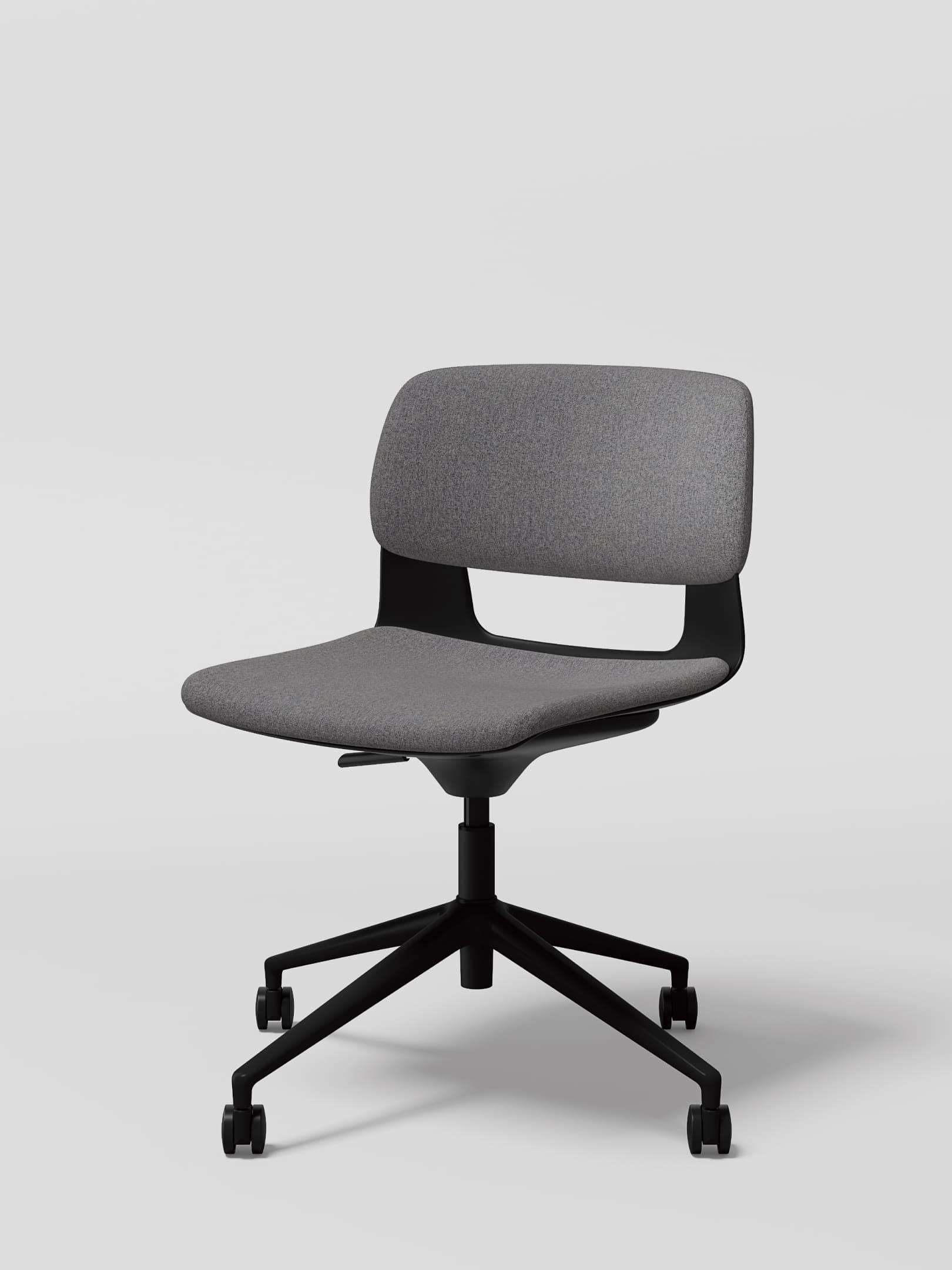 BUTTON Height adjustable / Castors, Fabric, Black / Cool Grey