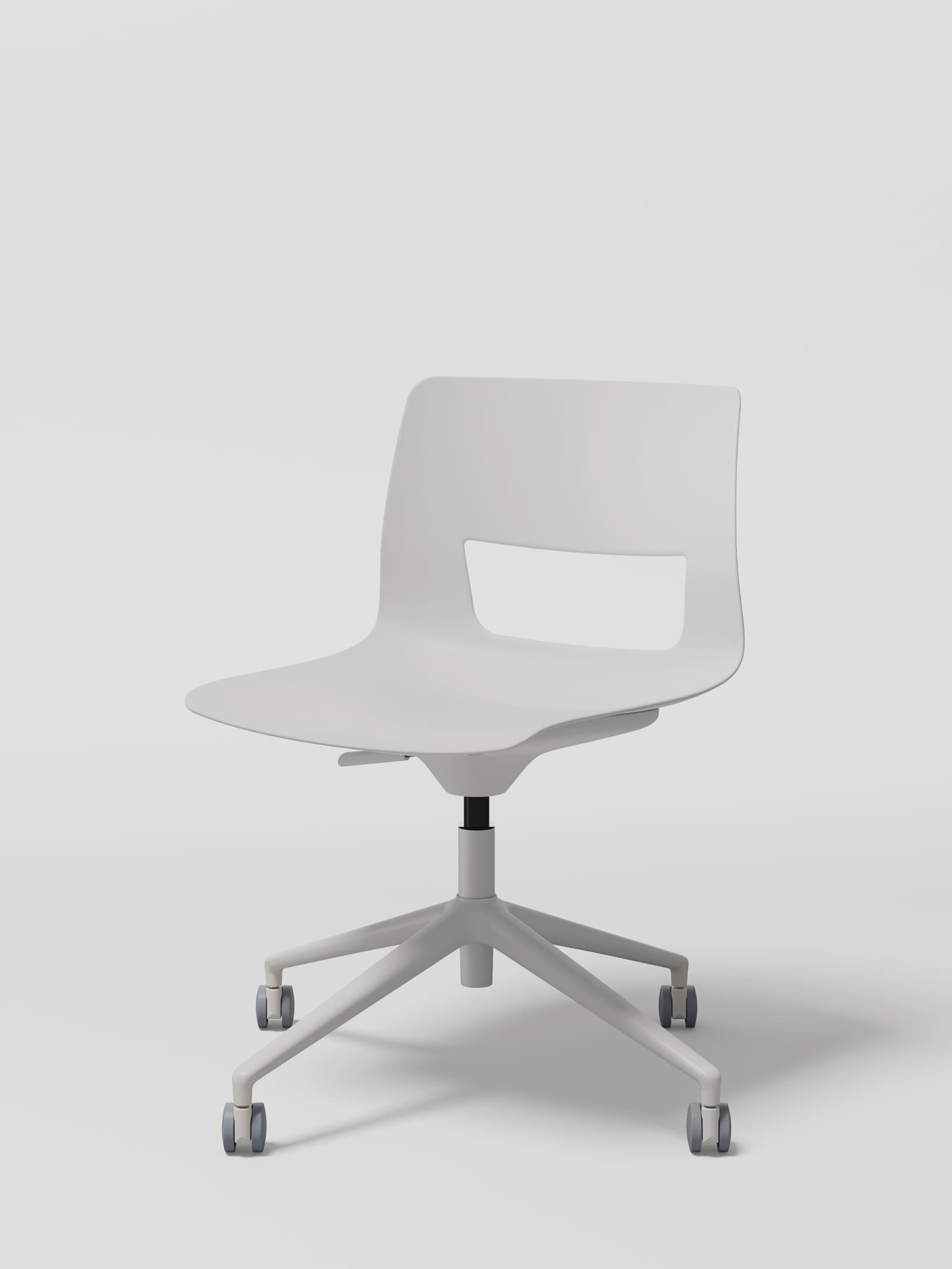BUTTON Height adjustable / Castors, Plastic, White