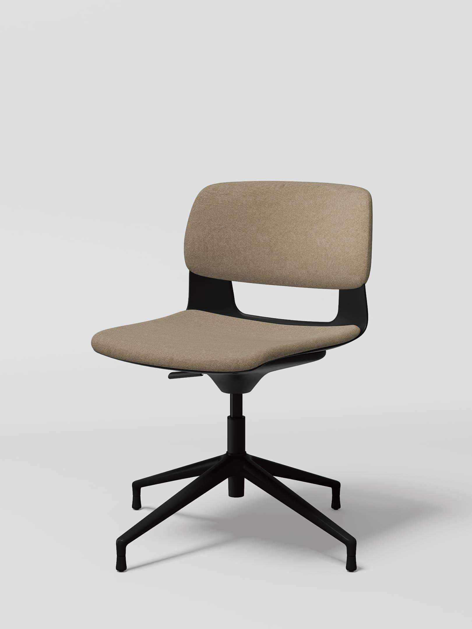 BUTTON Height adjustable / Glides, Fabric, Black / Beige