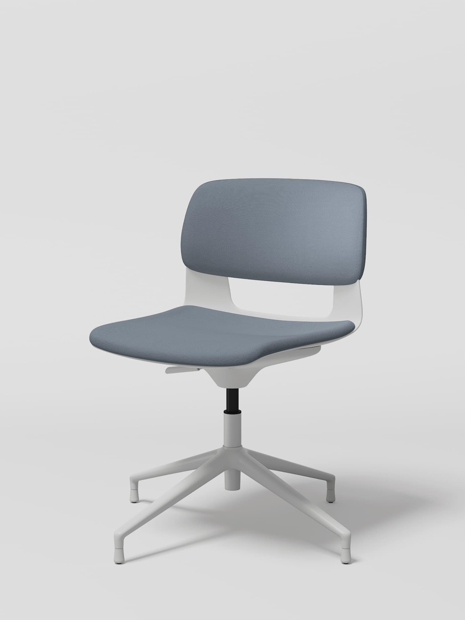BUTTON Height adjustable / Glides, Fabric, White / Moss Grey