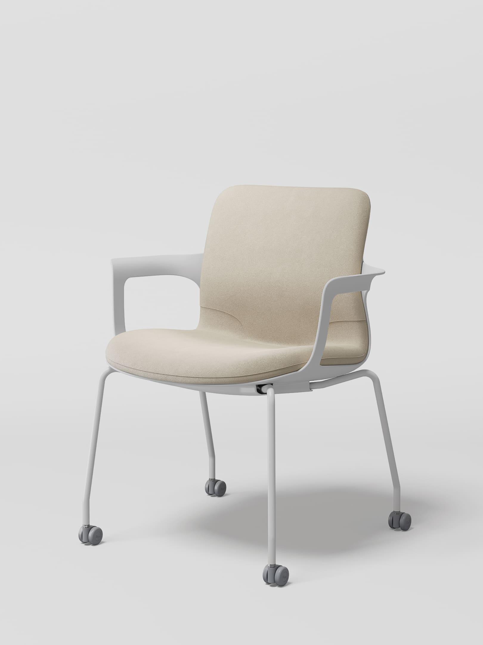 EGA 4-Leg / Castors in Ivory Vegan Leather