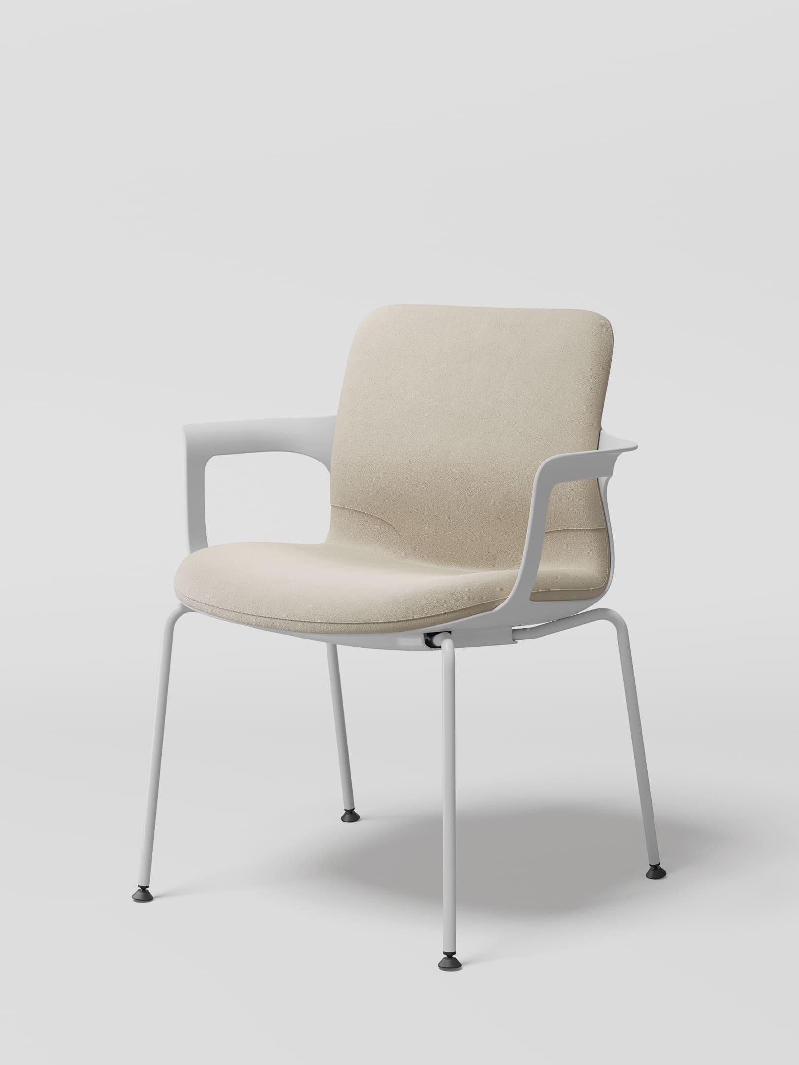 EGA 4-Leg / Glides in Ivory Vegan Leather