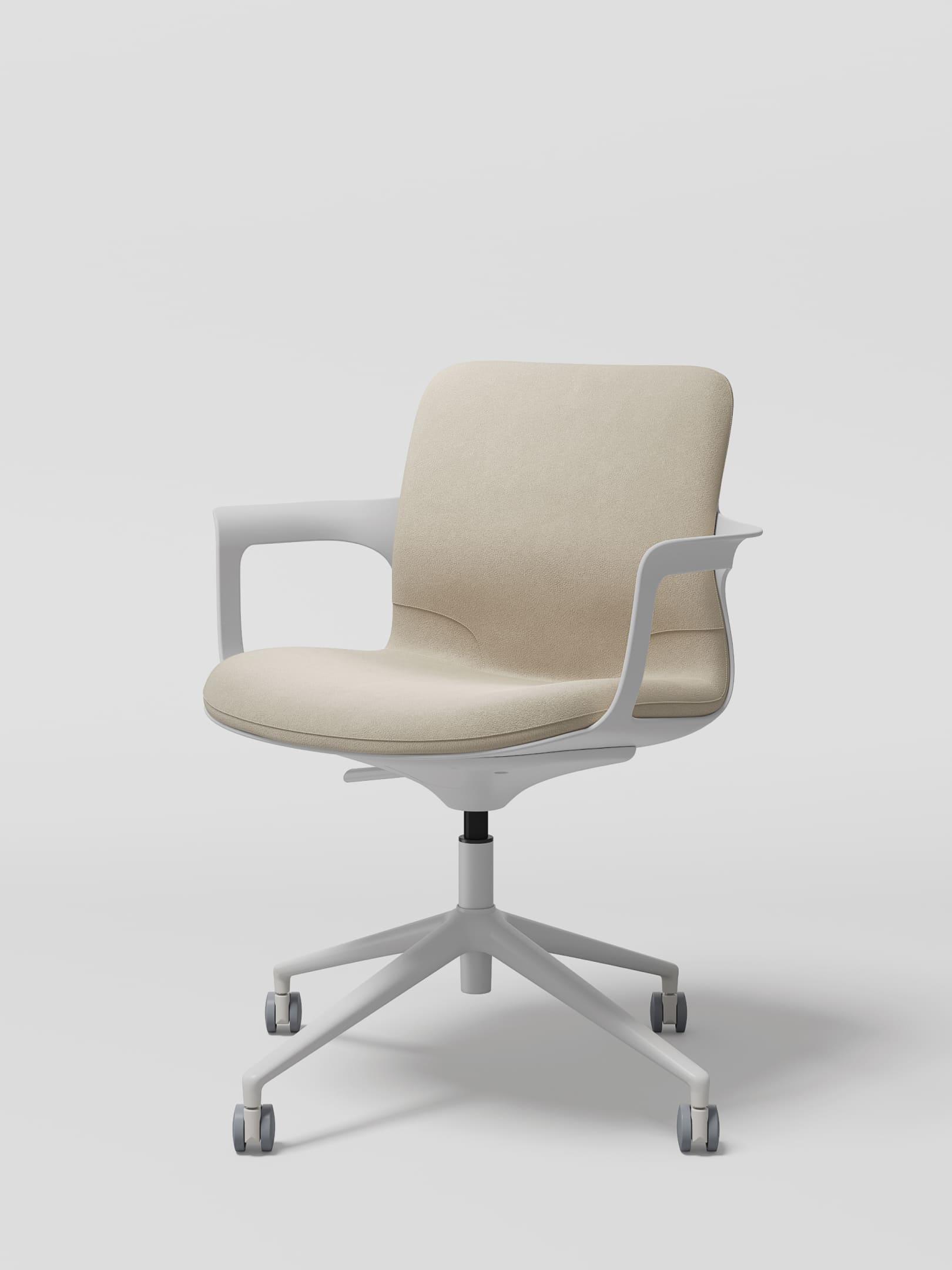 EGA Height adjustable / Castors in Ivory Vegan Leather