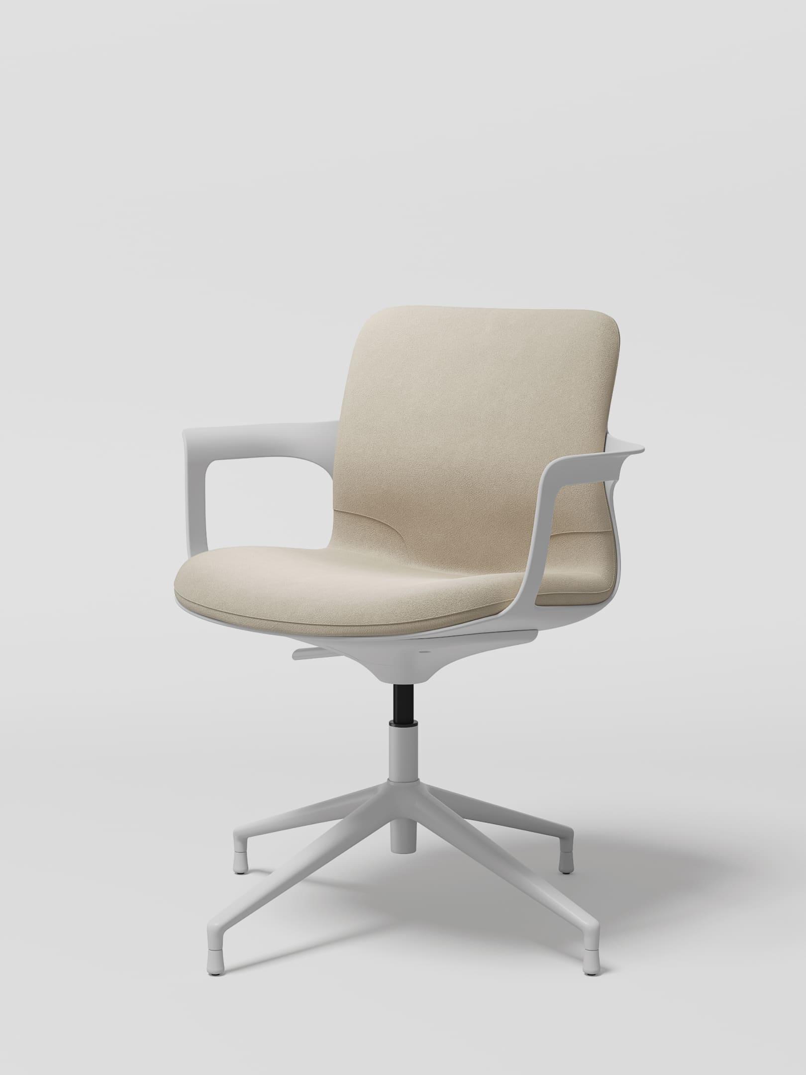 EGA Height adjustable / Glides in Ivory Vegan Leather