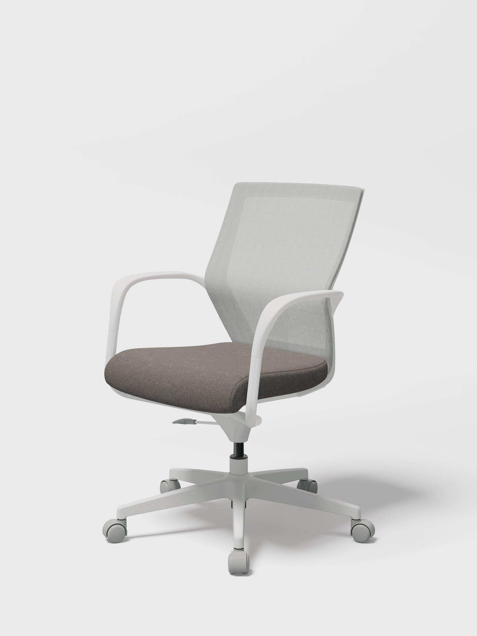 IBLE Height Adjustable with Castors, White frame and Warm Grey upholstery