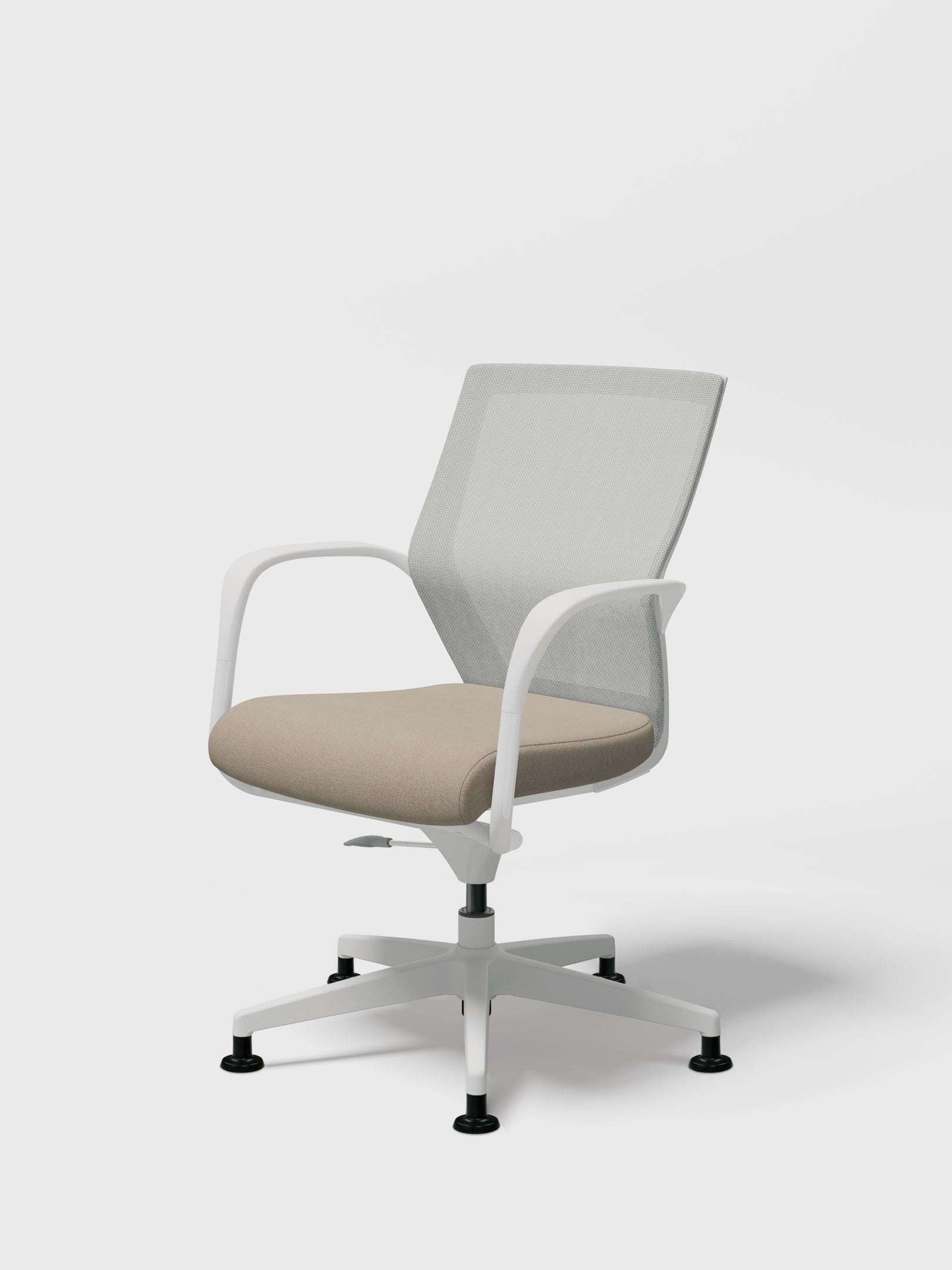 IBLE Height Adjustable with Glides, White frame and Sand Beige upholstery
