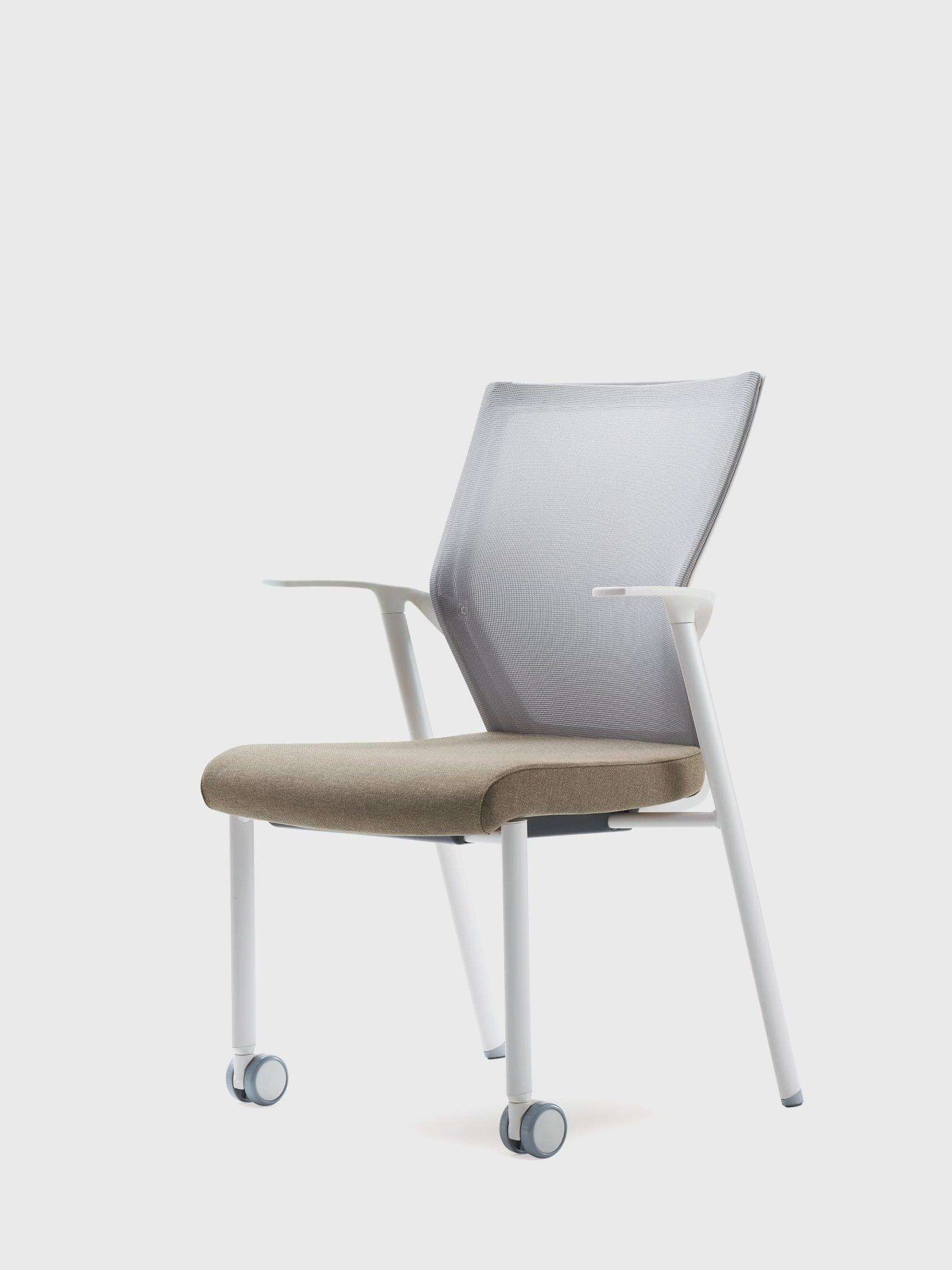 IBLE Hybrid Glide, White frame and Sand Beige upholstery