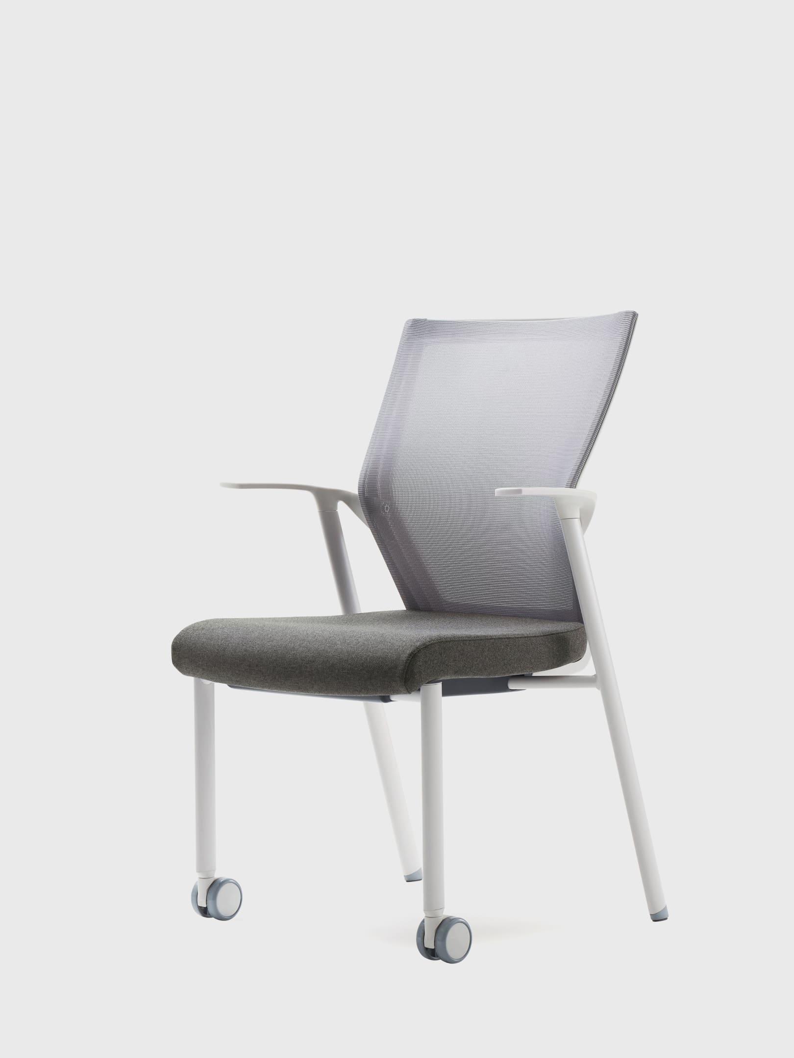 IBLE Hybrid Glide, White frame and Warm Grey upholstery
