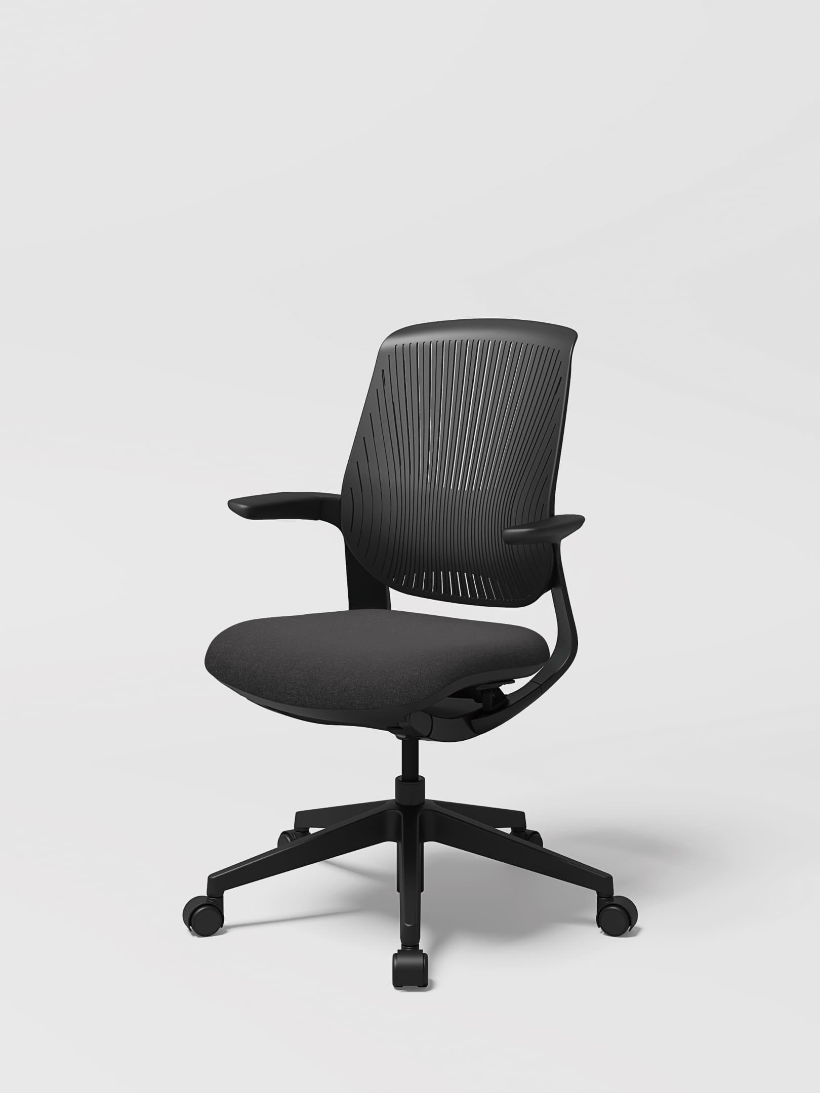 LINIE Flex backrest with Black frame in Charcoal
