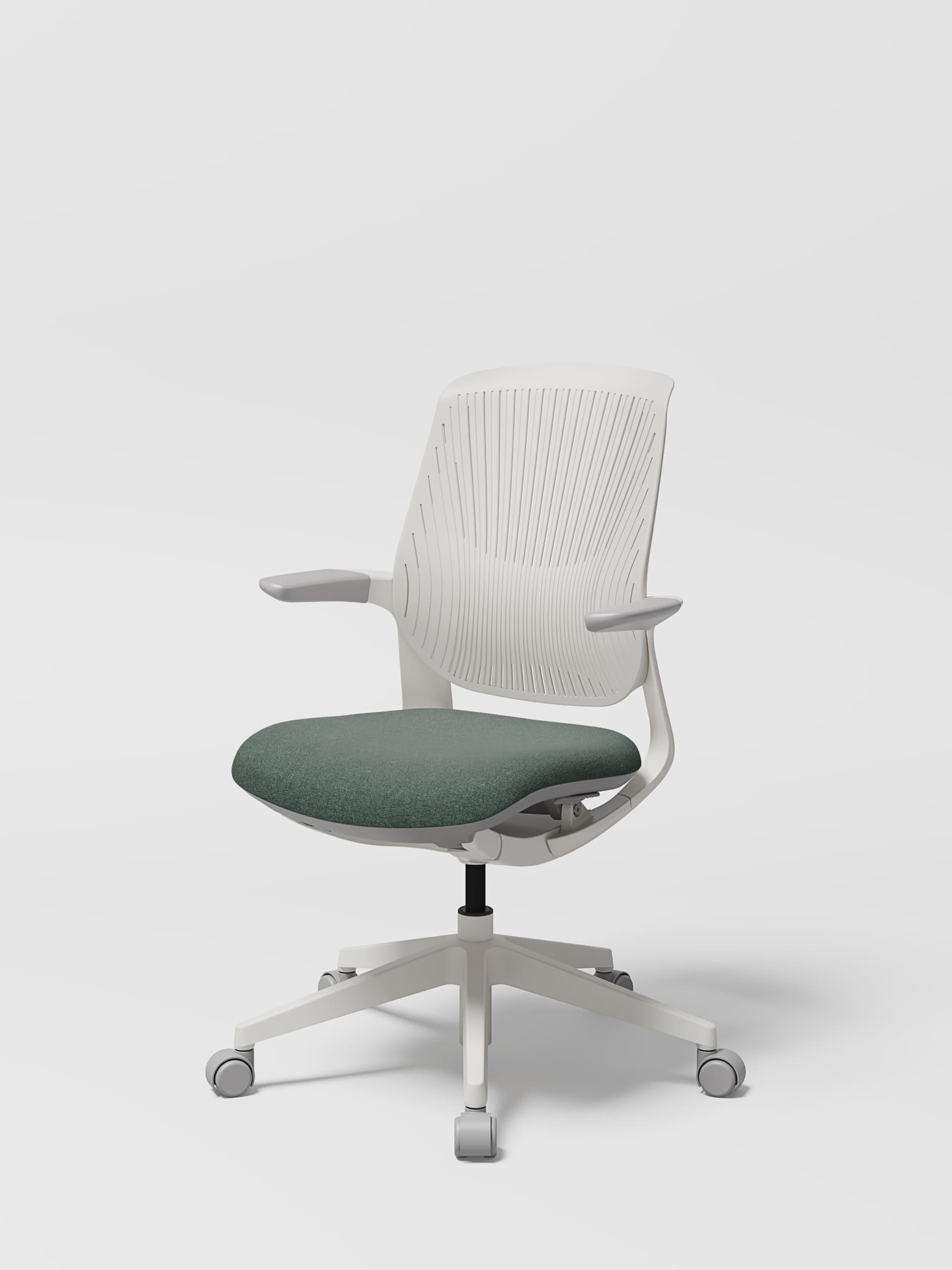 LINIE Flex backrest with White frame in Ash Green