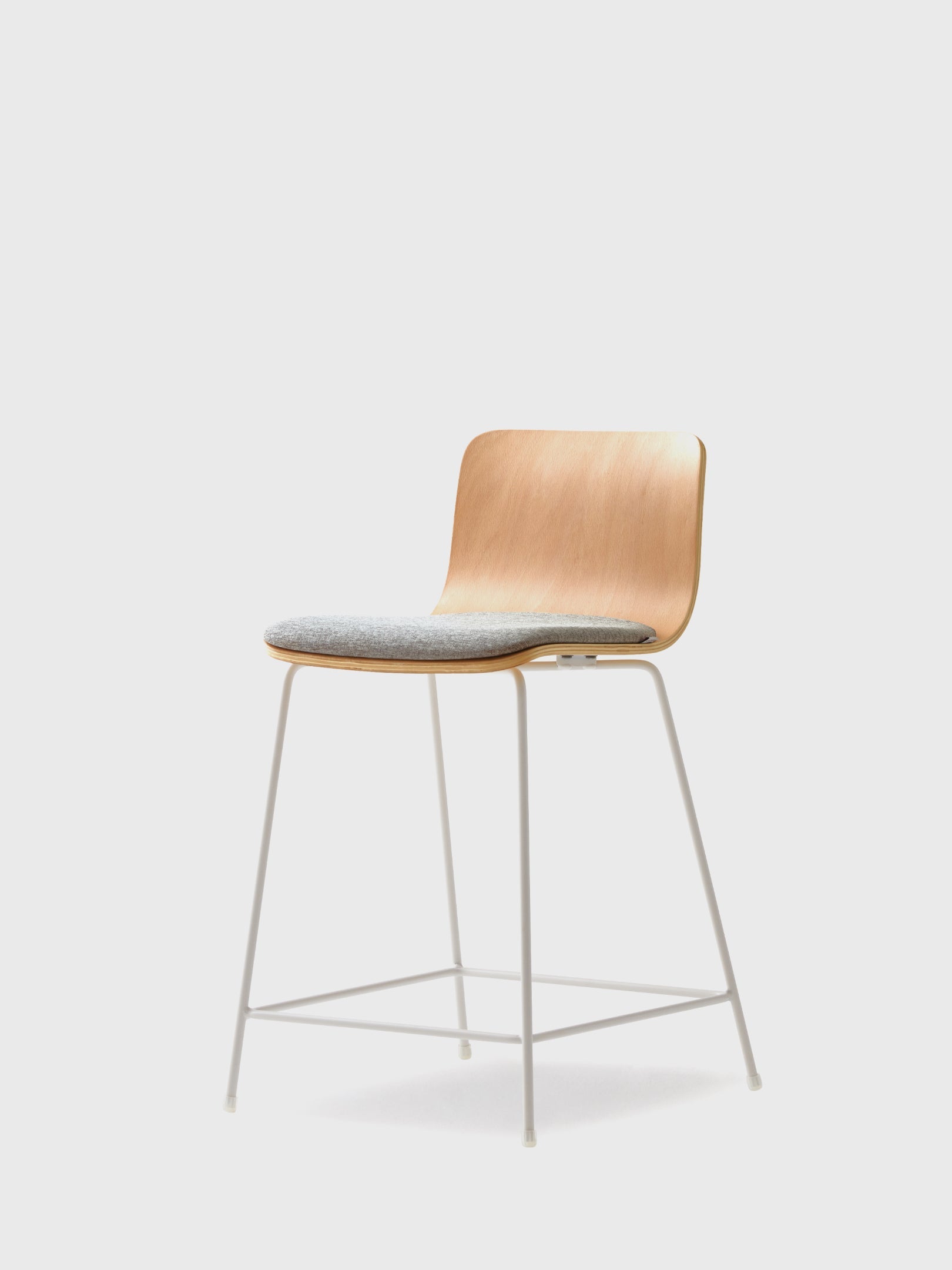 OUI 550 mm / Fabric, White frame and Grey seat