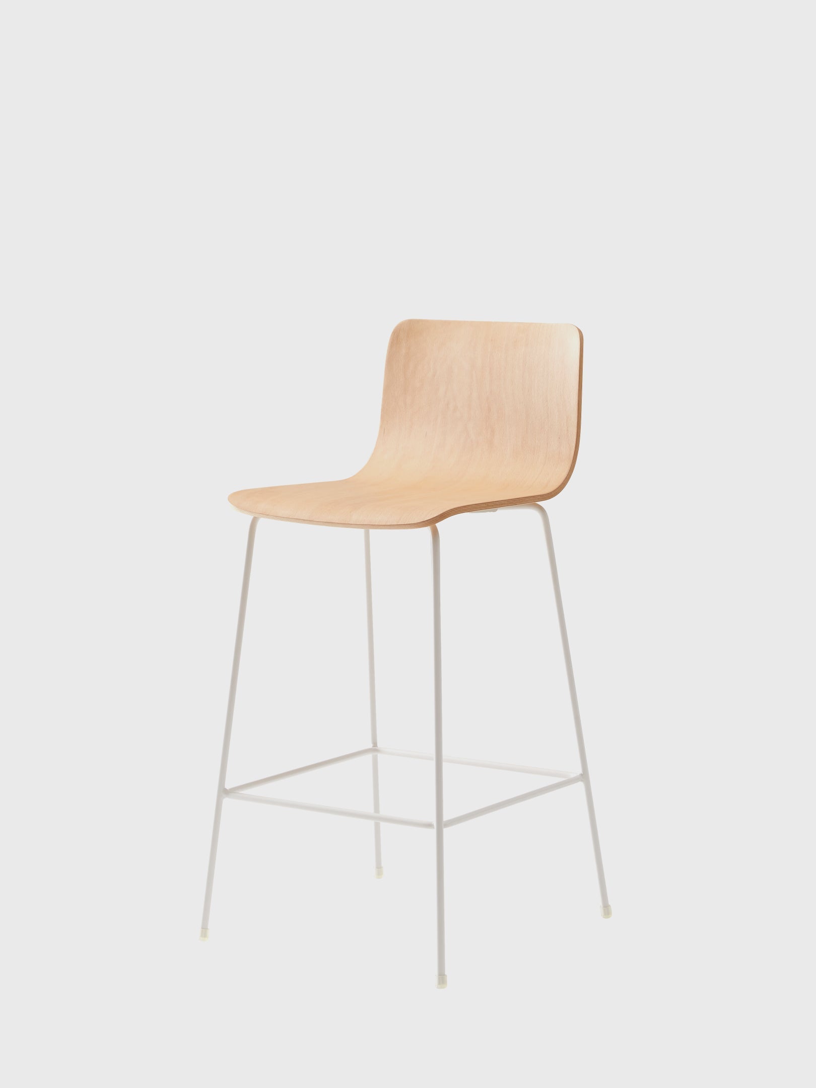 OUI 680 mm / Unupholstered, White frame and Wood seat