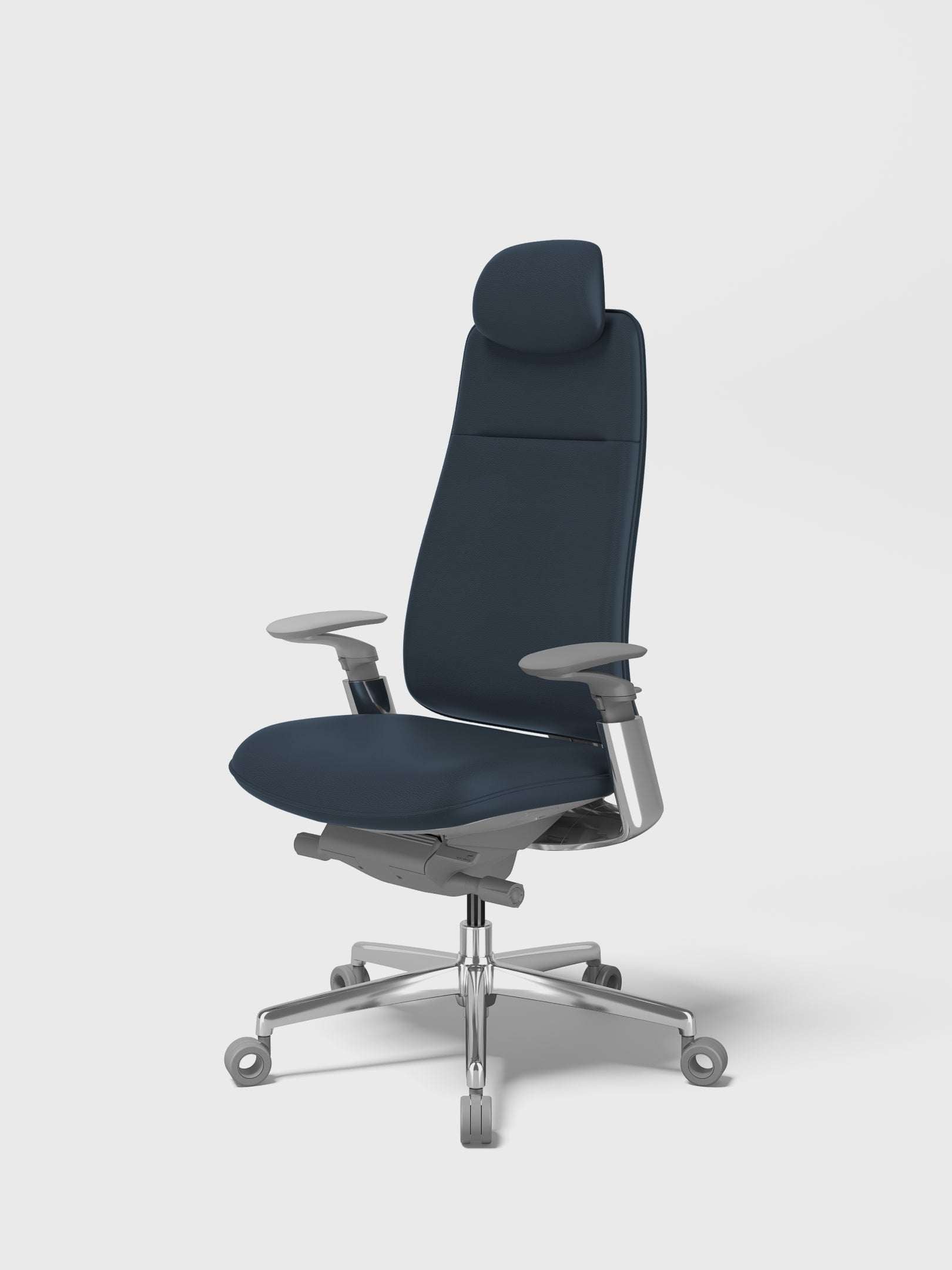 SIDIZ T90 ergonomic office chair in Natural Leather Limited Palette, deep navy