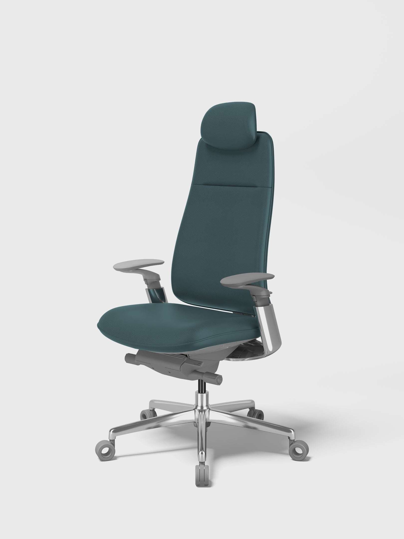 SIDIZ T90 ergonomic office chair in Natural Leather Limited Palette, teal blue