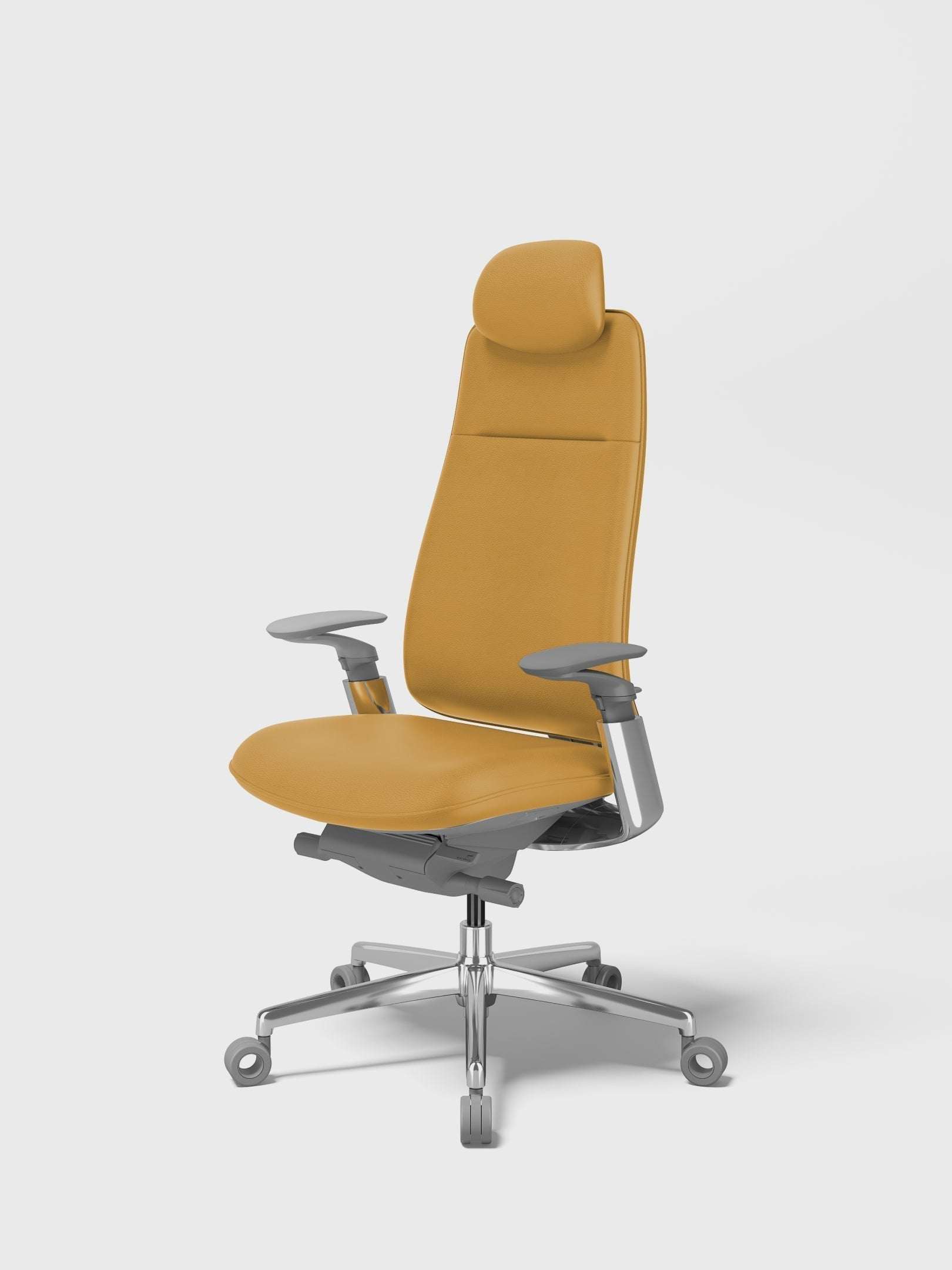 SIDIZ T90 ergonomic office chair in Natural Leather Limited Palette, daisy yellow