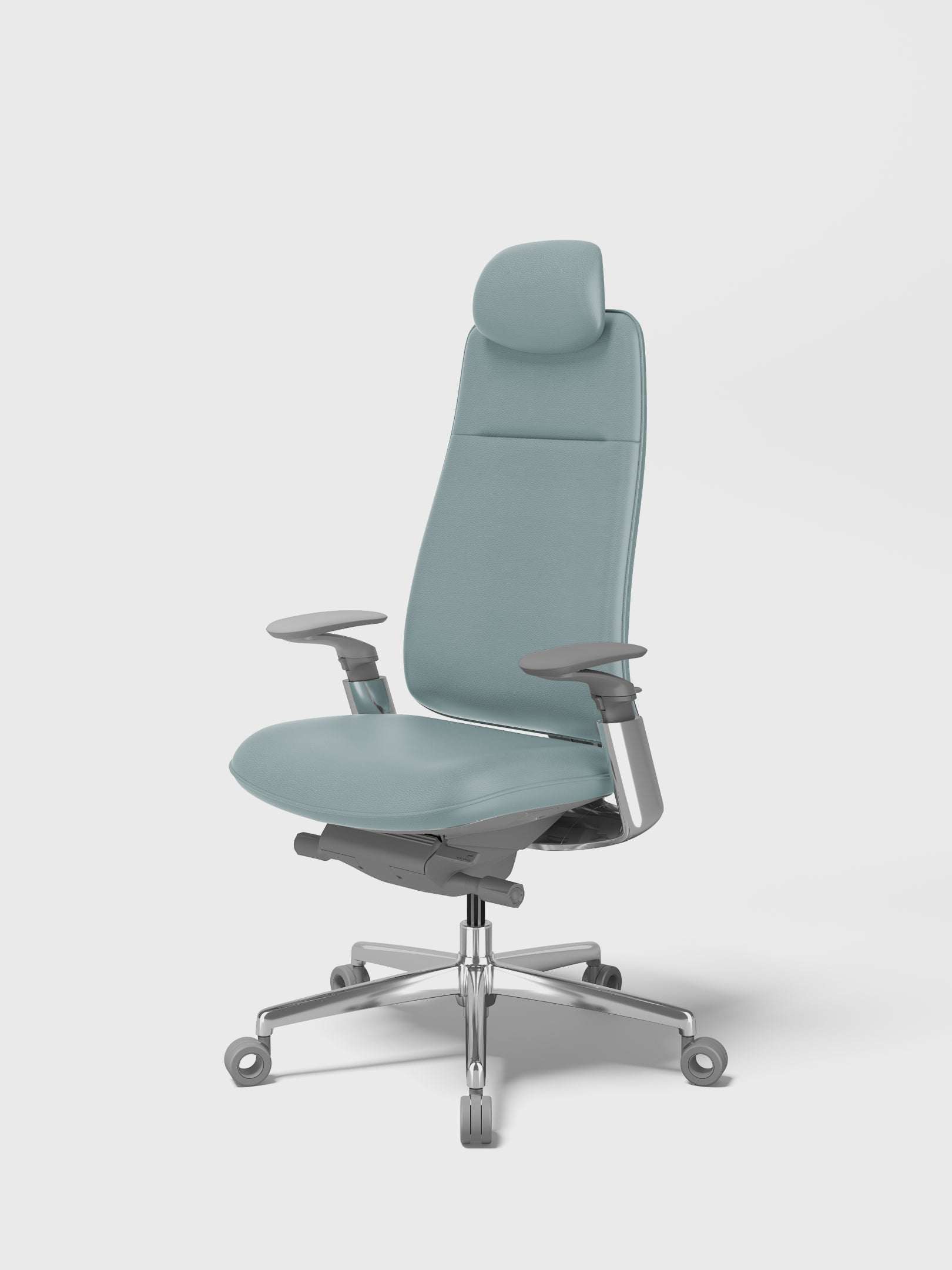 SIDIZ T90 ergonomic office chair in Natural Leather Limited Palette, greyish mint