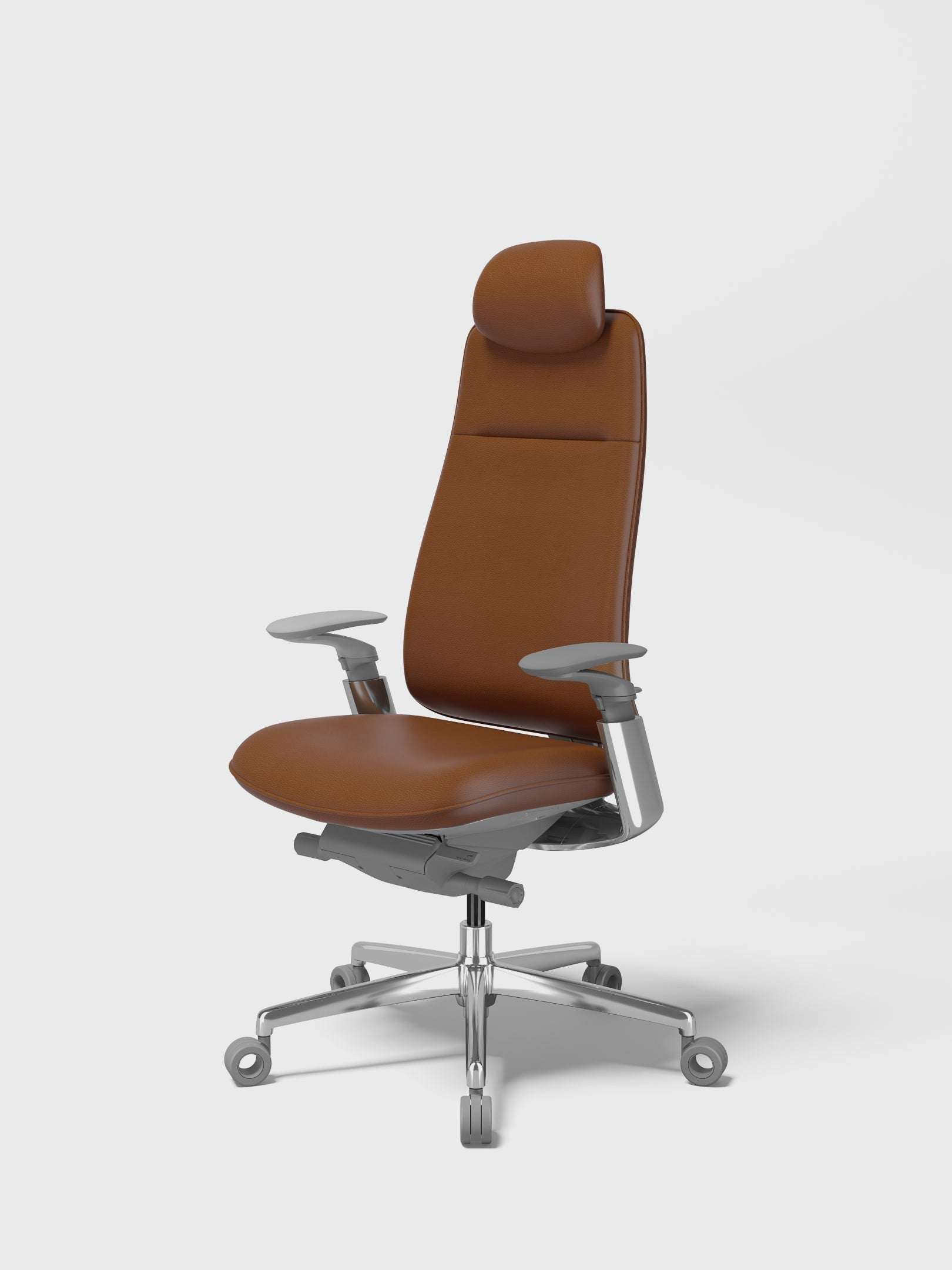 SIDIZ T90 ergonomic office chair in natural leather, tan brown