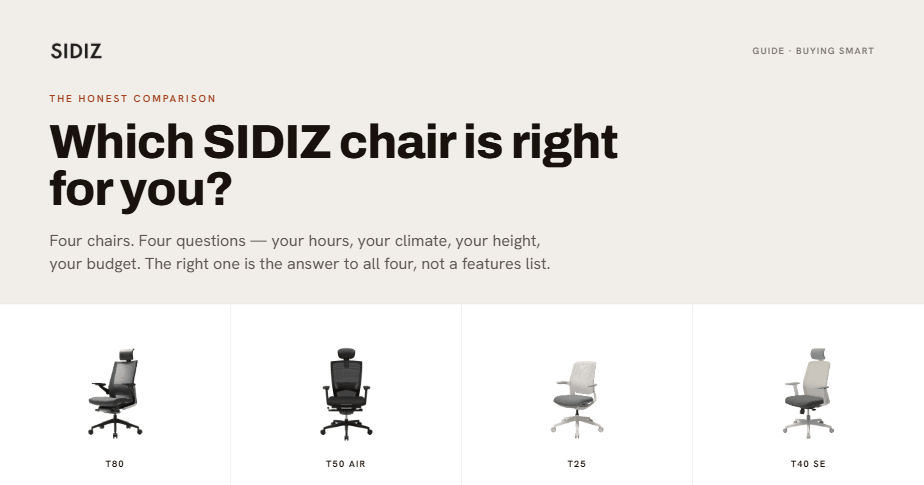 How to Choose the Right Sidiz Chair for Your Office
