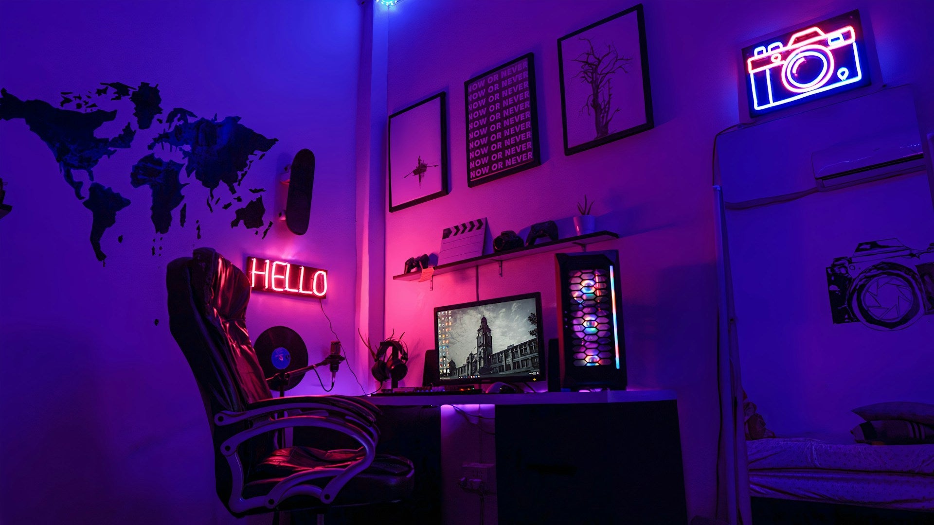 gaming setup accessories for pc may include amazing speakers, great lighting, and comfy gaming desk chairs. Image by Chuck Fortner via www.unsplash.com