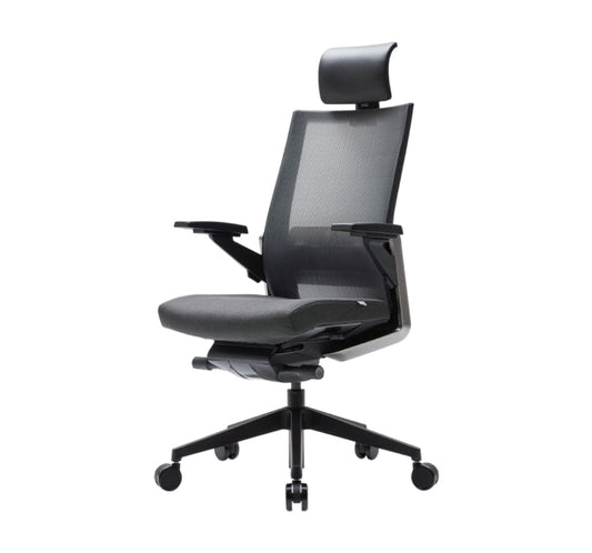 SIDIZ T80 premium ergonomic office chair with black frame and Dark Grey upholstery