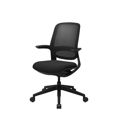 T25 Small Ergonomic Office Chair (Black Mesh Back, Black Seat)