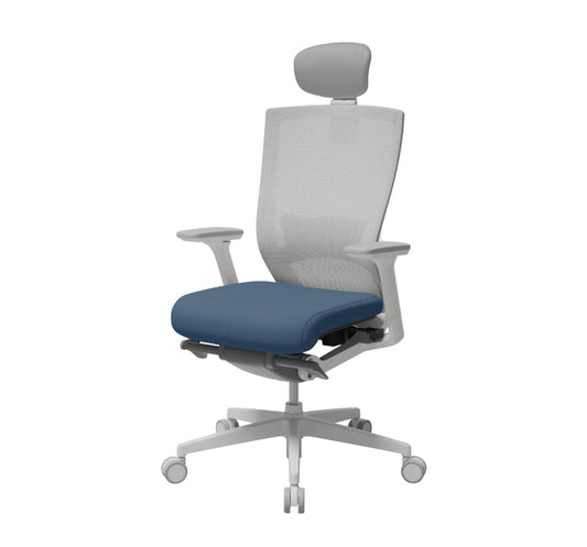 T50 High Performance Ergonomic Office Chair (White Frame / Blue Seat)