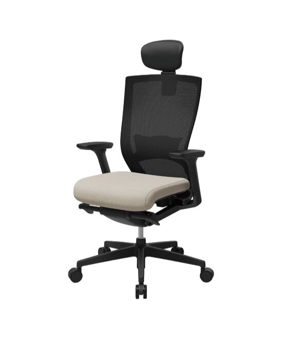 SIDIZ T50 First Generation office chair with black frame and Ivory seat