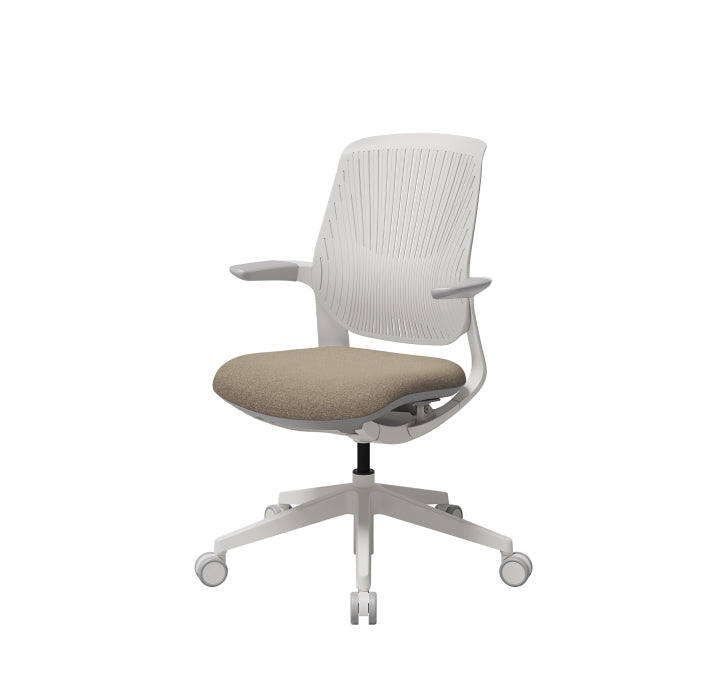 T25 Small Ergonomic Office Chair (White Mesh Back, Gray Seat)