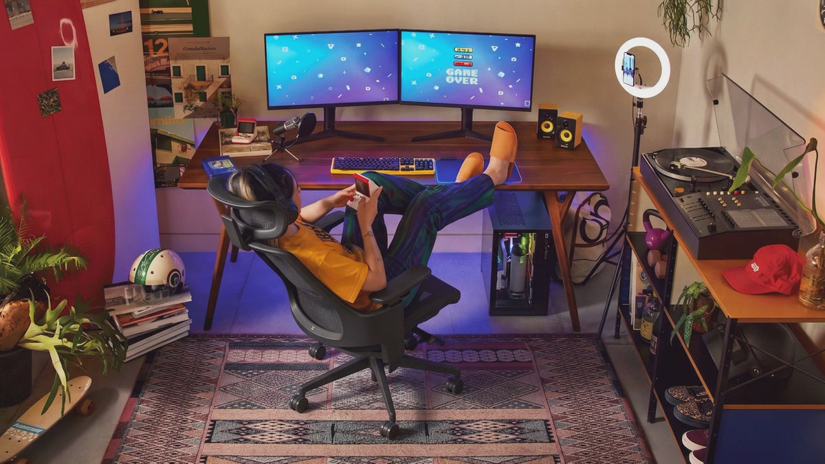 GX moving between focused work and relaxed play