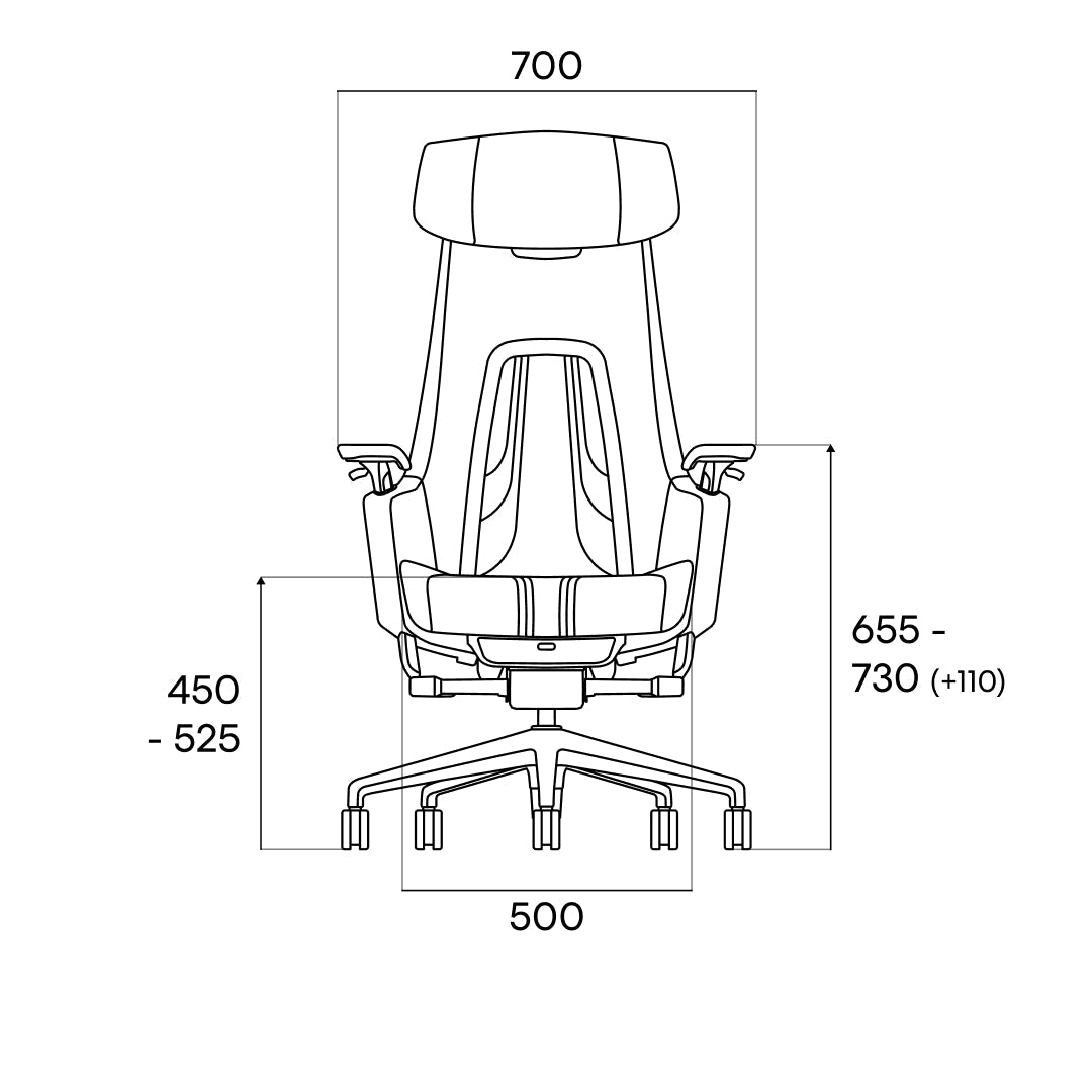 GC PRO front dimensions