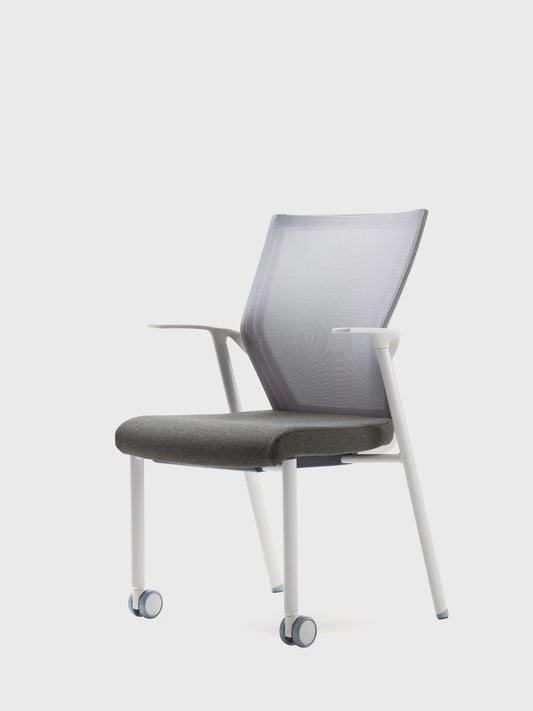 IBLE Hybrid Glide, White frame and Warm Grey upholstery
