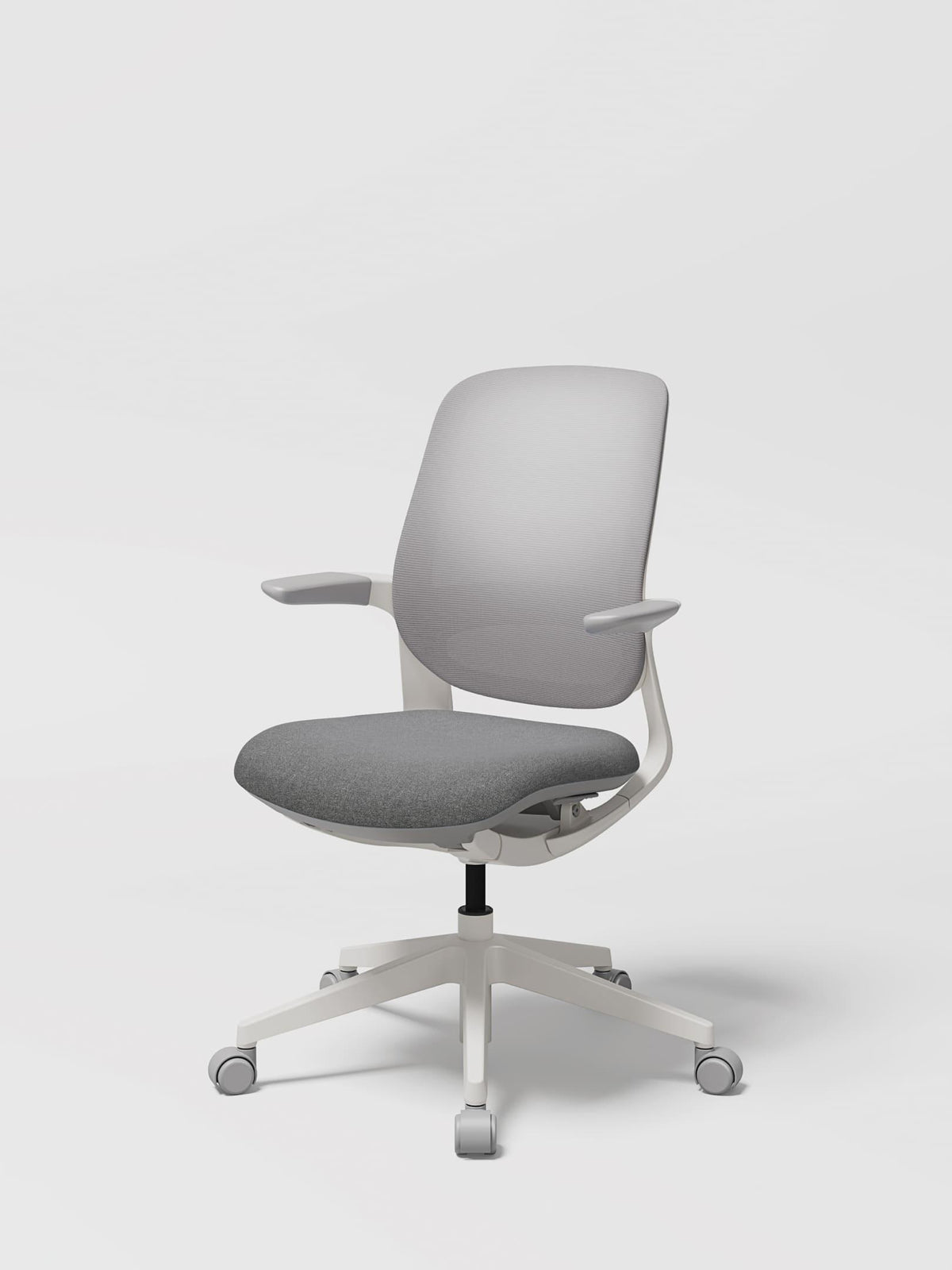LINIE Mesh backrest with White frame in Warm Grey