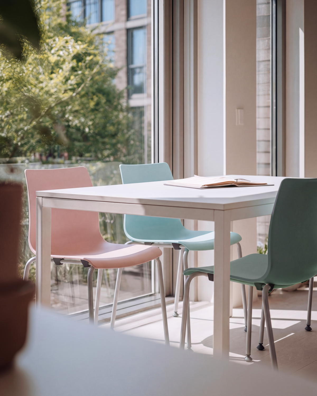 MANE in an AI-generated a colourful match for a white table setting