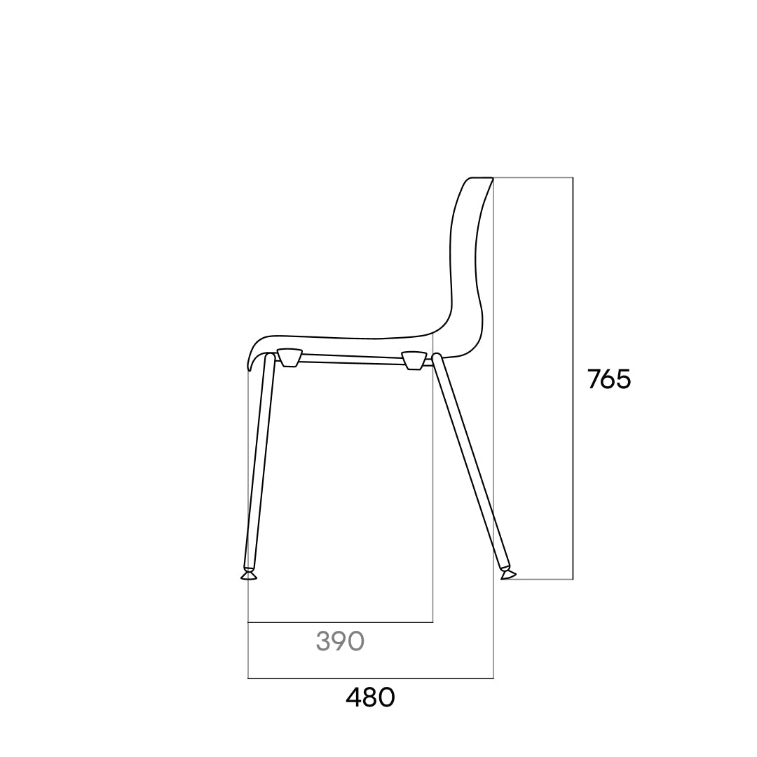 Side dimensions of MANE Vegan Leather