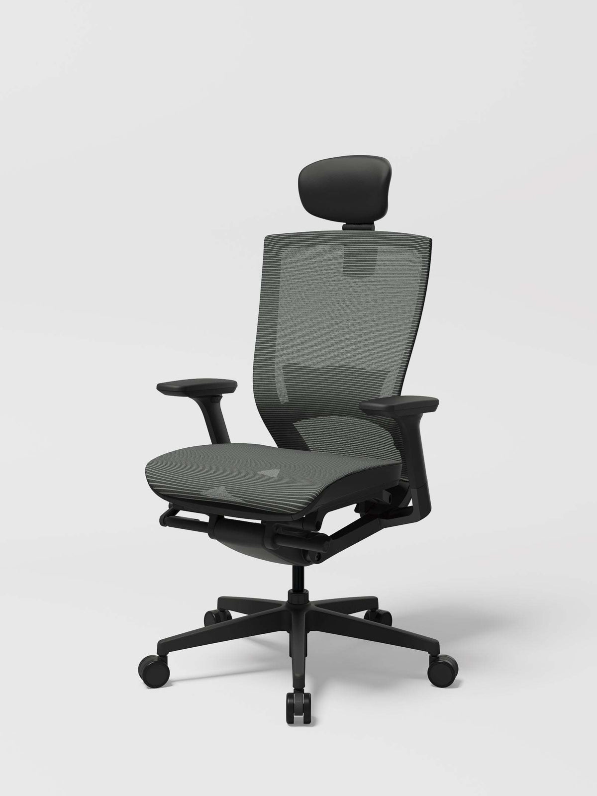 SIDIZ T50 AIR full-mesh office chair, white frame with grey mesh, front view