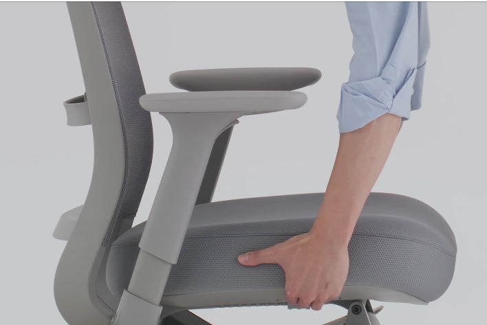 Adjusting chair height and seat depth