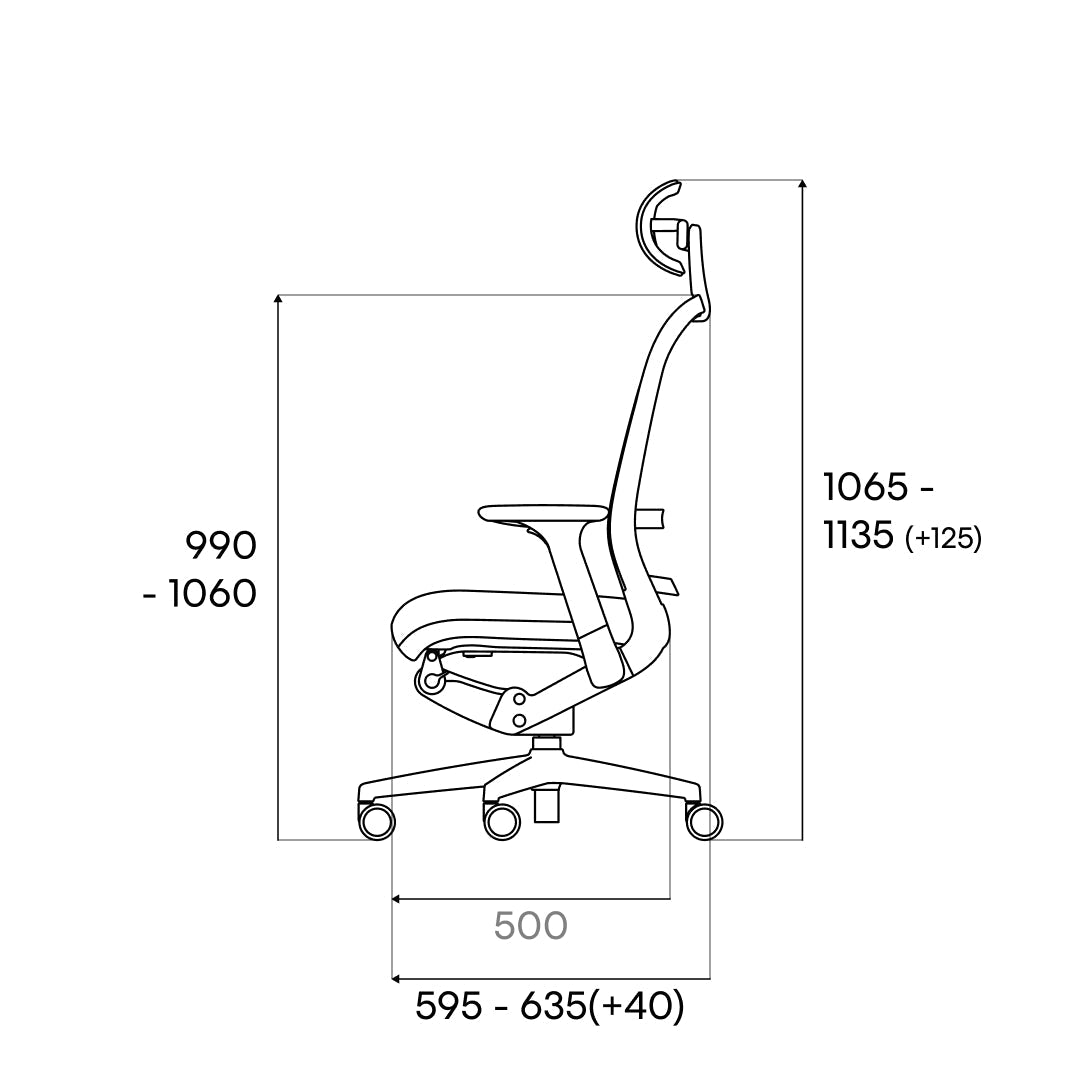 Side dimensions of the SIDIZ T60 AIR