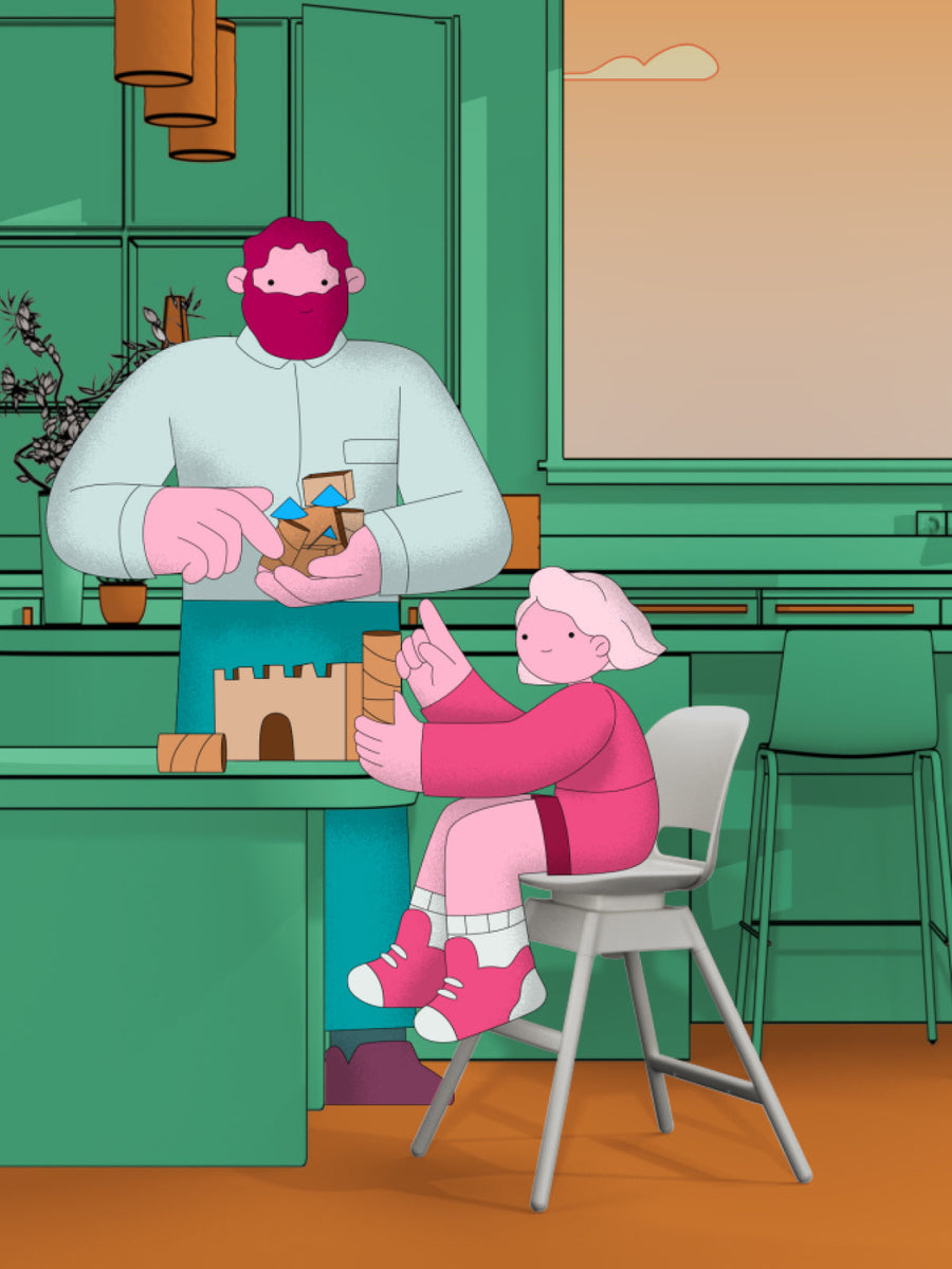 A child using TREVO at the family table